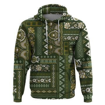 Persian Patchwork Pattern Hoodie Unique Green LT01