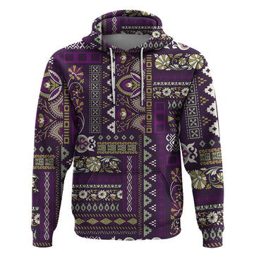 Persian Patchwork Pattern Hoodie Unique Purple LT01