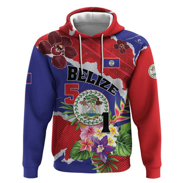 Personalised Belize 501 Tropical Black Orchid Hoodie Grunge Stylized LT01