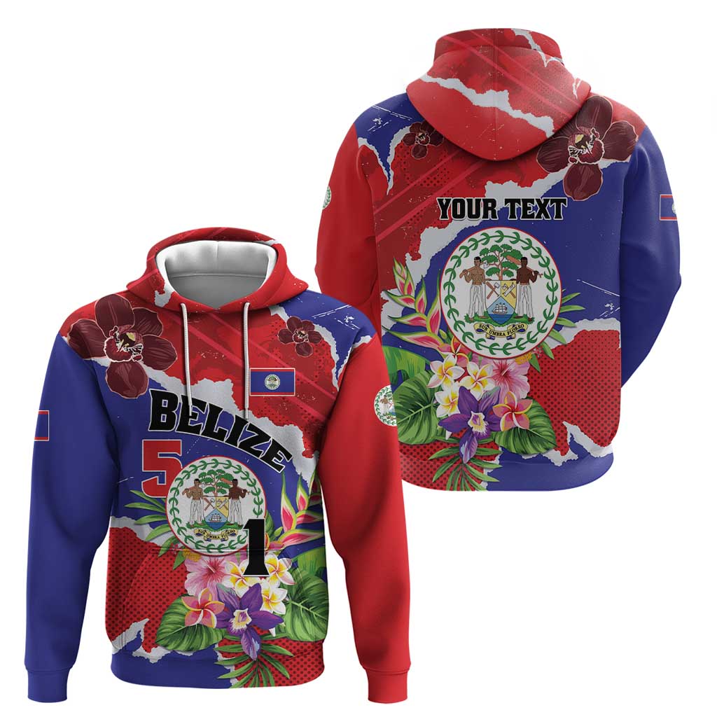 Personalised Belize 501 Tropical Black Orchid Hoodie Grunge Stylized LT01