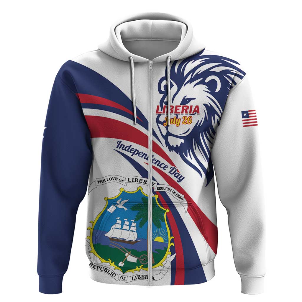 Liberia Independence Day Hoodie July 26 Lion Coat of Arms LT01
