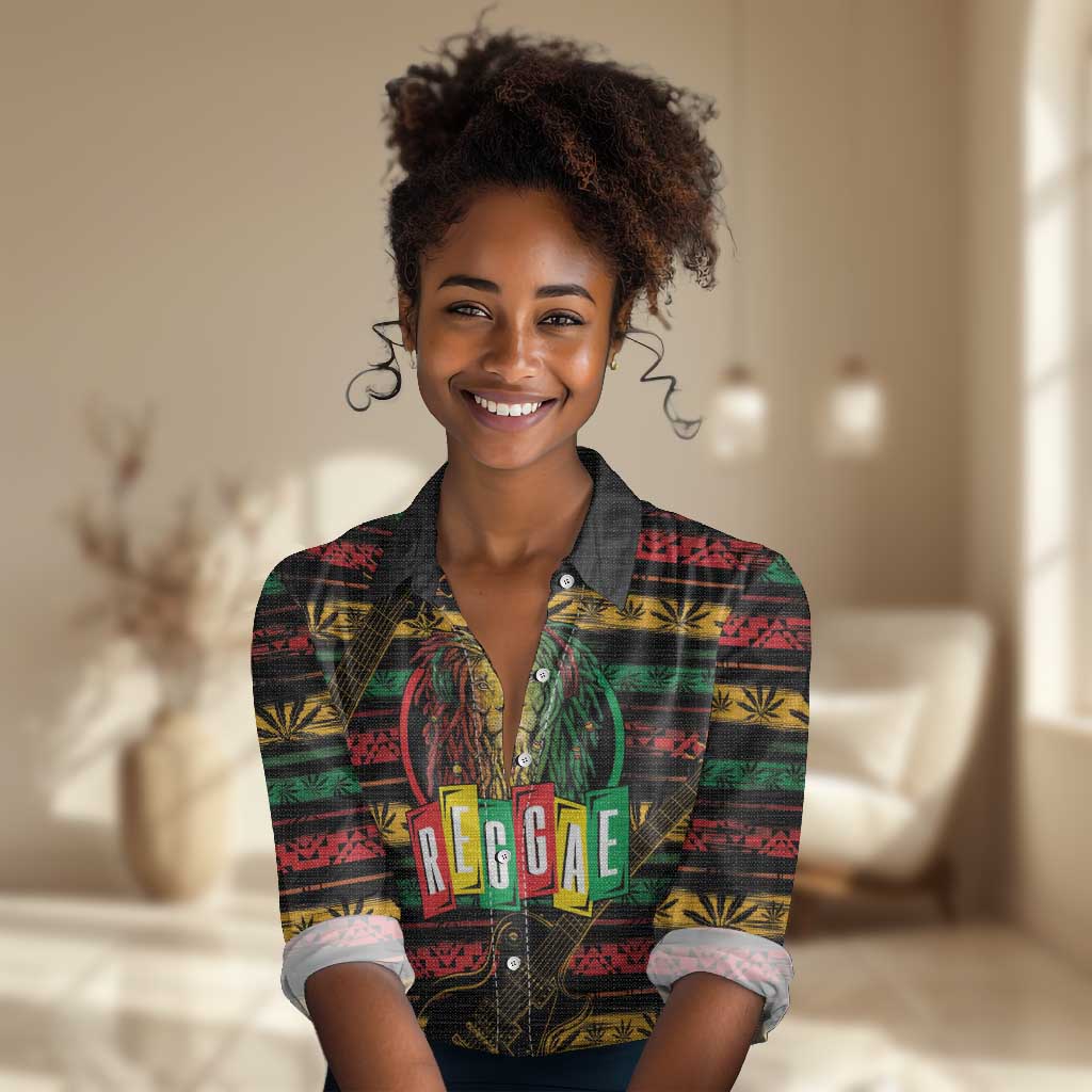 International Reggae Day Women Casual Shirt Rastafarian Lion Legend of Reggae LT01
