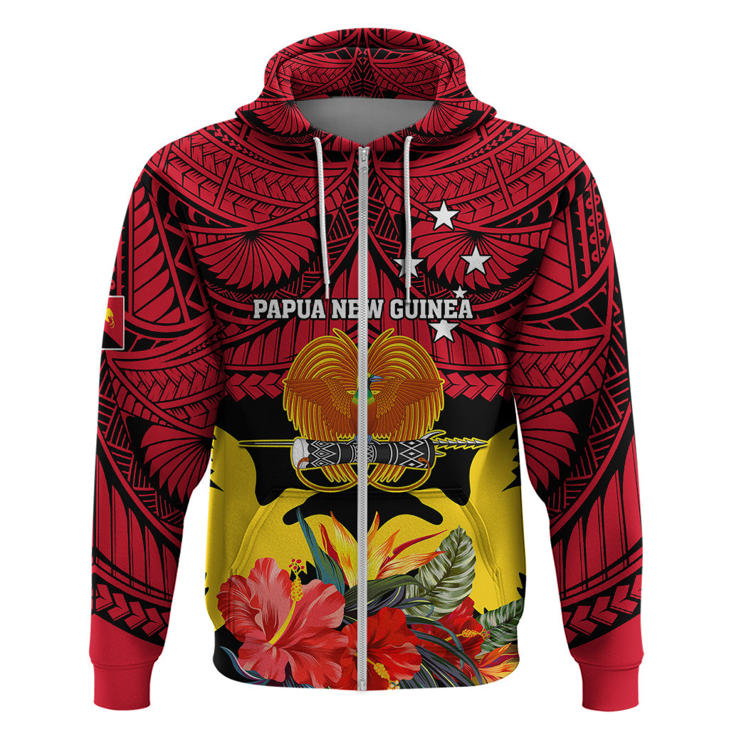 Papua New Guinea Hoodie Bird Of Paradise Mix Polynesian Pattern LT01