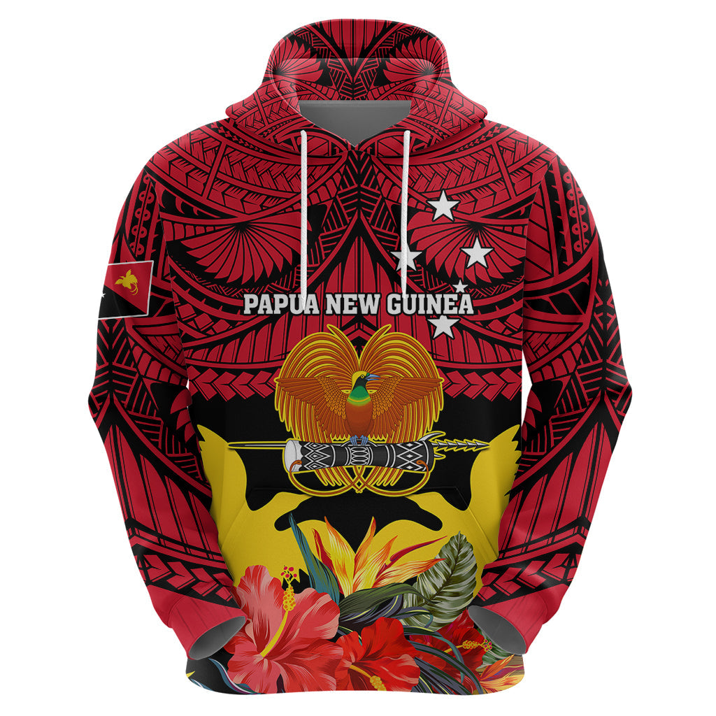Papua New Guinea Hoodie Bird Of Paradise Mix Polynesian Pattern LT01