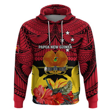 Personalised Papua New Guinea Hoodie Bird Of Paradise Mix Polynesian Pattern LT01