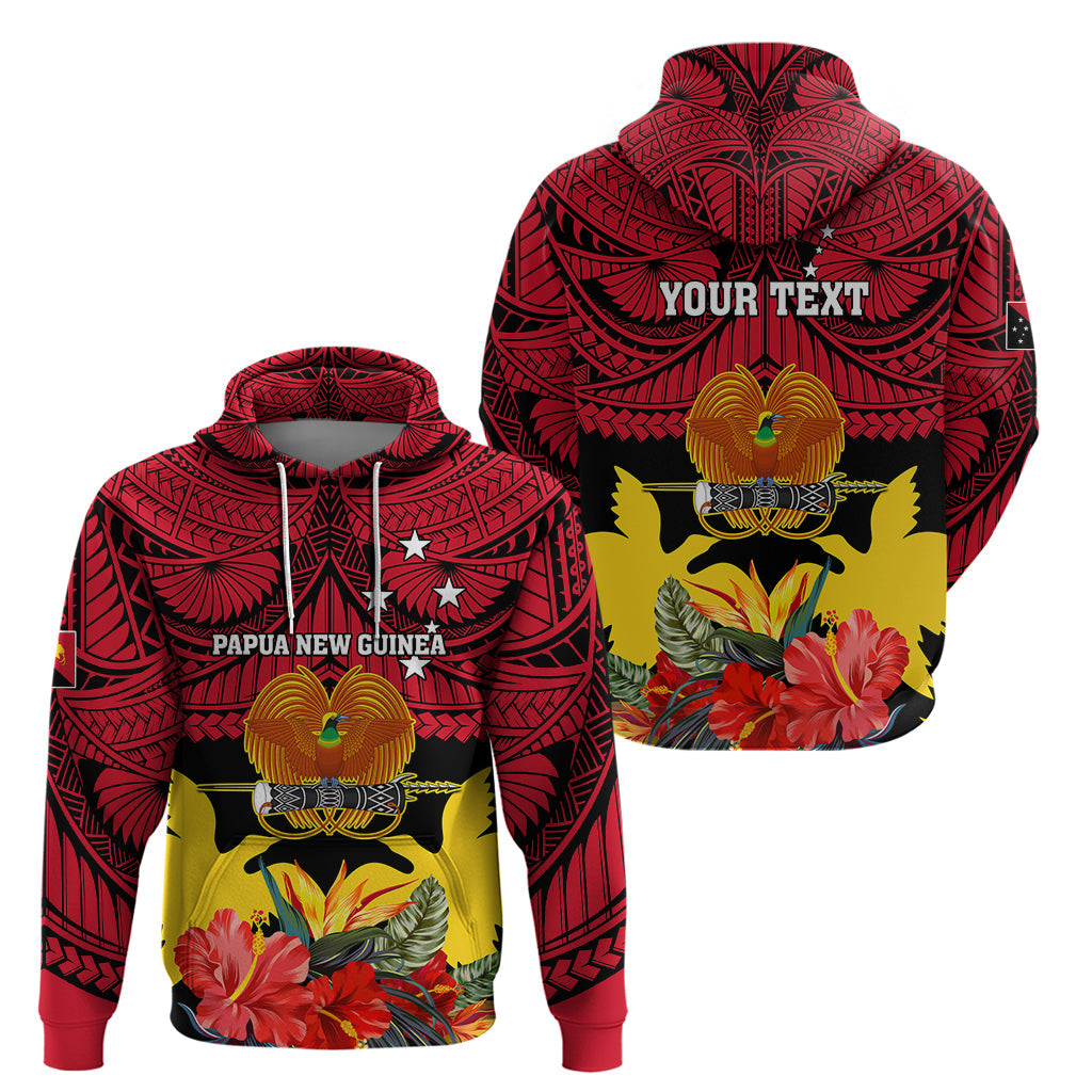 Personalised Papua New Guinea Hoodie Bird Of Paradise Mix Polynesian Pattern LT01