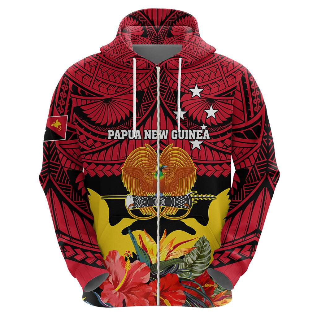Personalised Papua New Guinea Hoodie Bird Of Paradise Mix Polynesian Pattern LT01