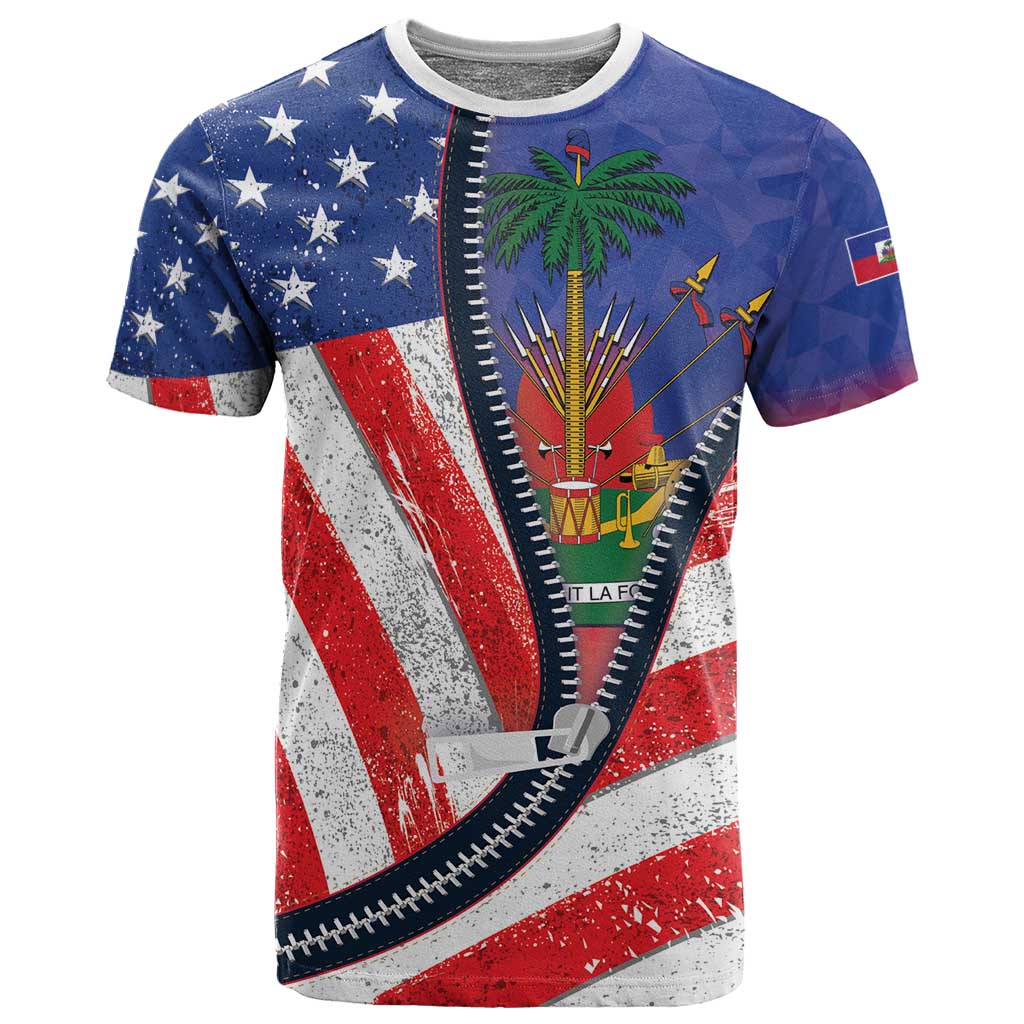 Haitian Americans Zipper Stylized T shirt Haiti Heritage Month 2025 LT01