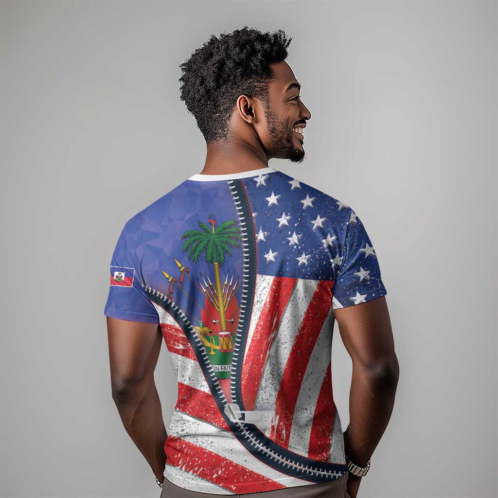 Haitian Americans Zipper Stylized T shirt Haiti Heritage Month 2025 LT01
