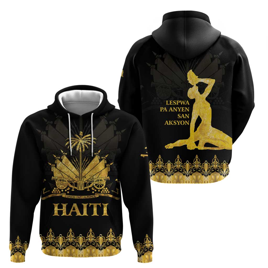 Haiti Neg Marron Gold Hoodie Lespwa pa anyen san aksyon LT01