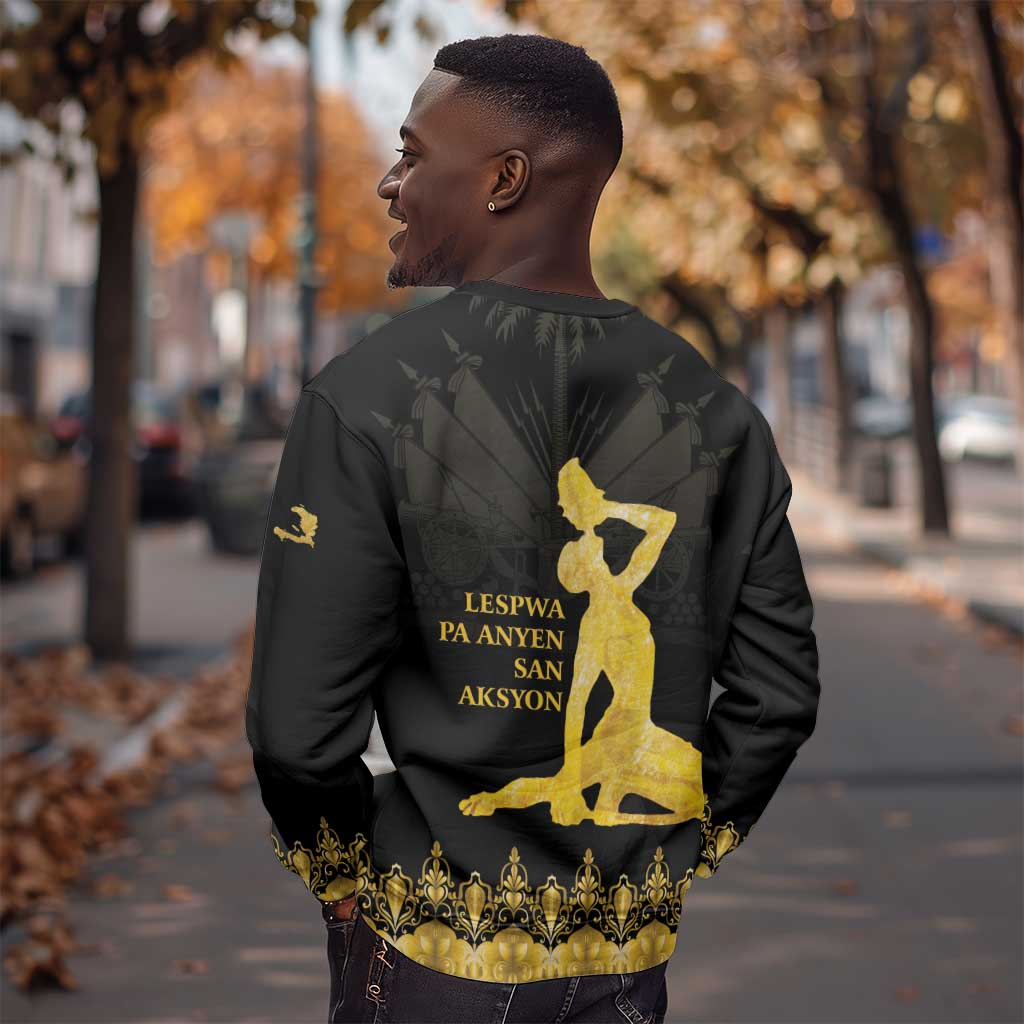 Haiti Neg Marron Sweatshirt Lespwa pa anyen san aksyon - Gold LT01