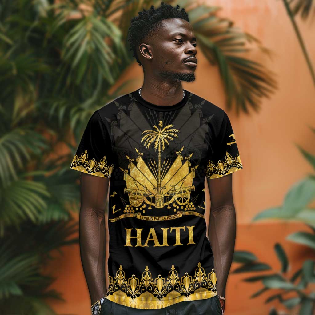 Haiti Neg Marron T shirt Lespwa pa anyen san aksyon - Gold LT01