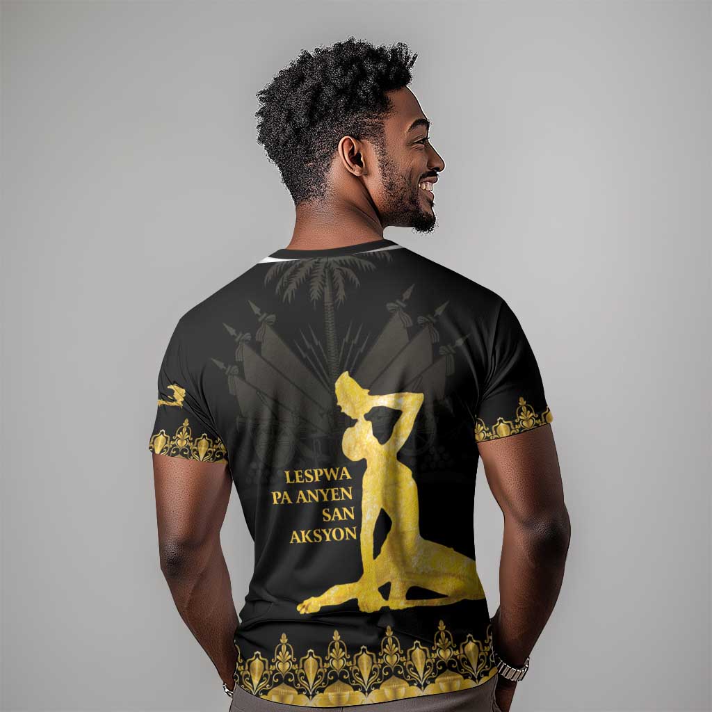 Haiti Neg Marron T shirt Lespwa pa anyen san aksyon - Gold LT01