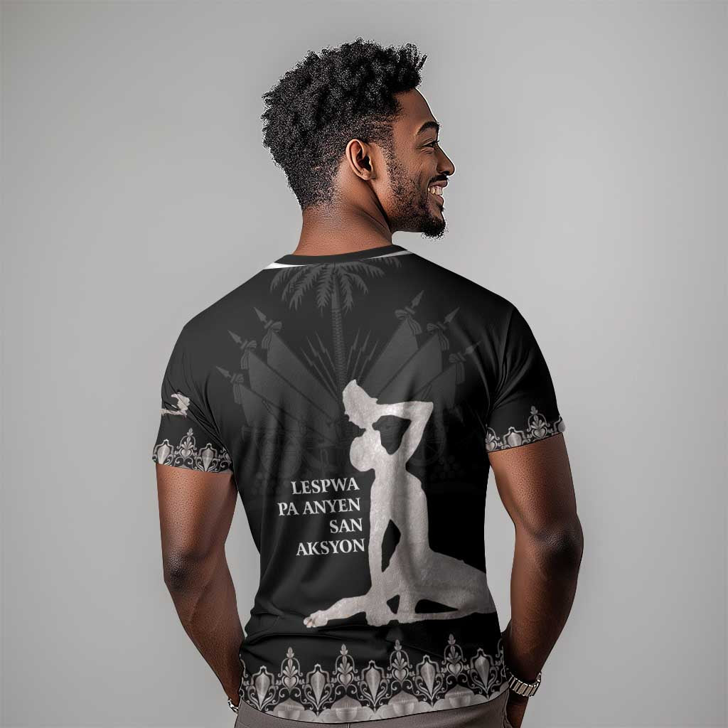 Haiti Neg Marron T shirt Hope is Nothing Without Action - Silver LT01