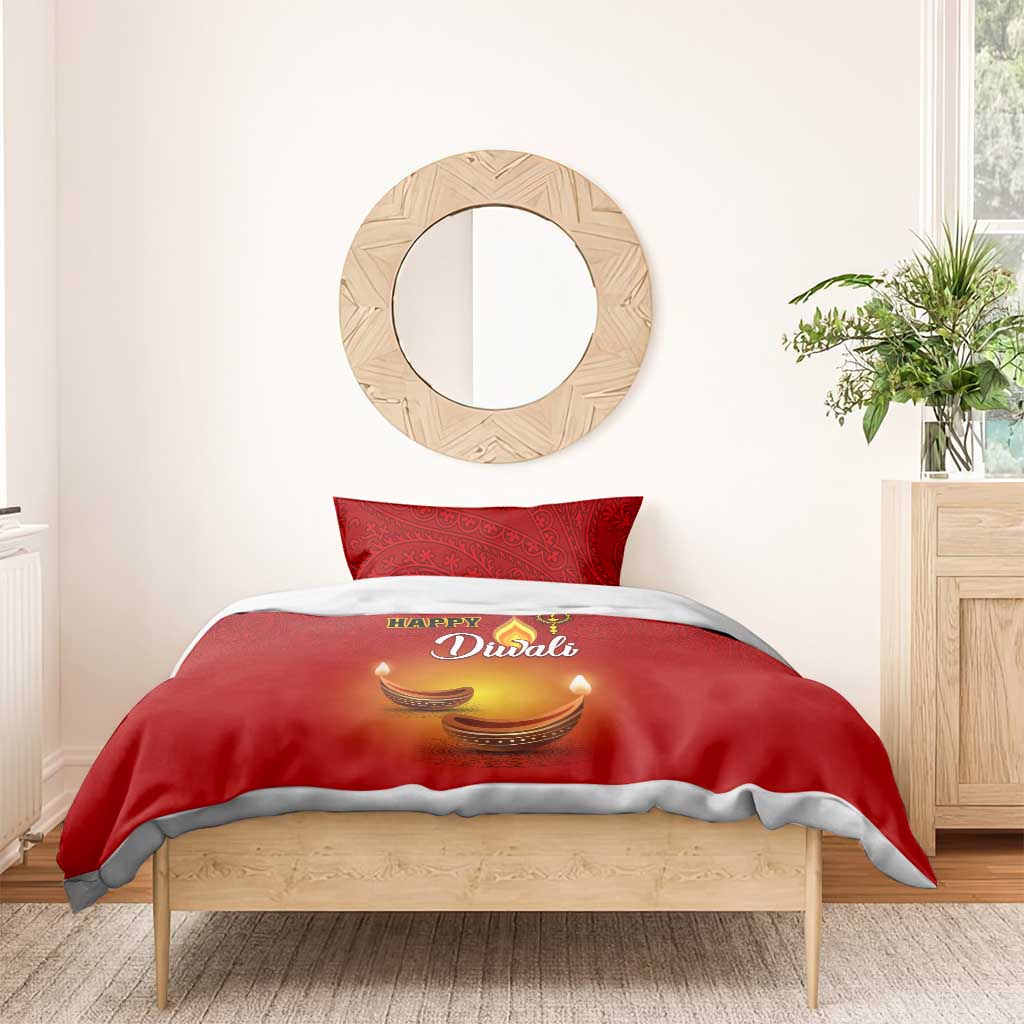 Diwali Festival Bedding Set with Diya and Paisley Pattern LT01