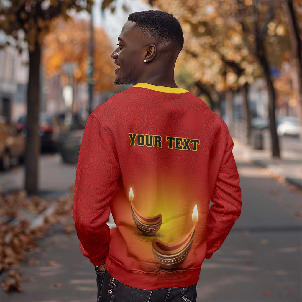Personalized Diwali Festival Sweatshirt with Diya and Paisley Pattern LT01