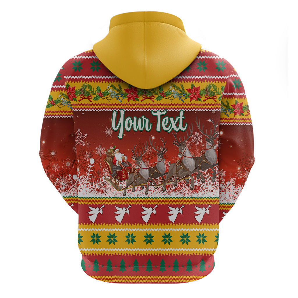 Custom Lithuania Christmas Hoodie Lietuva Santa Claus With Reindeer LT01
