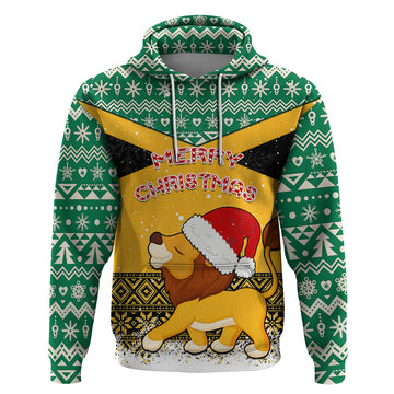 Custom Jamaica Christmas Hoodie Jumieka Santa Lion LT01