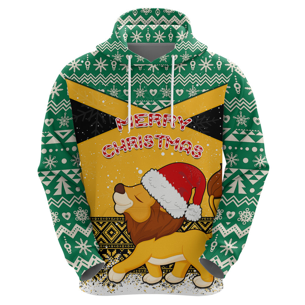 Custom Jamaica Christmas Hoodie Jumieka Santa Lion LT01