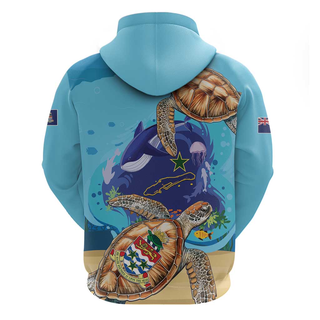 Little Cayman Map Sea Turtle Hoodie Ocean Vibes LT01