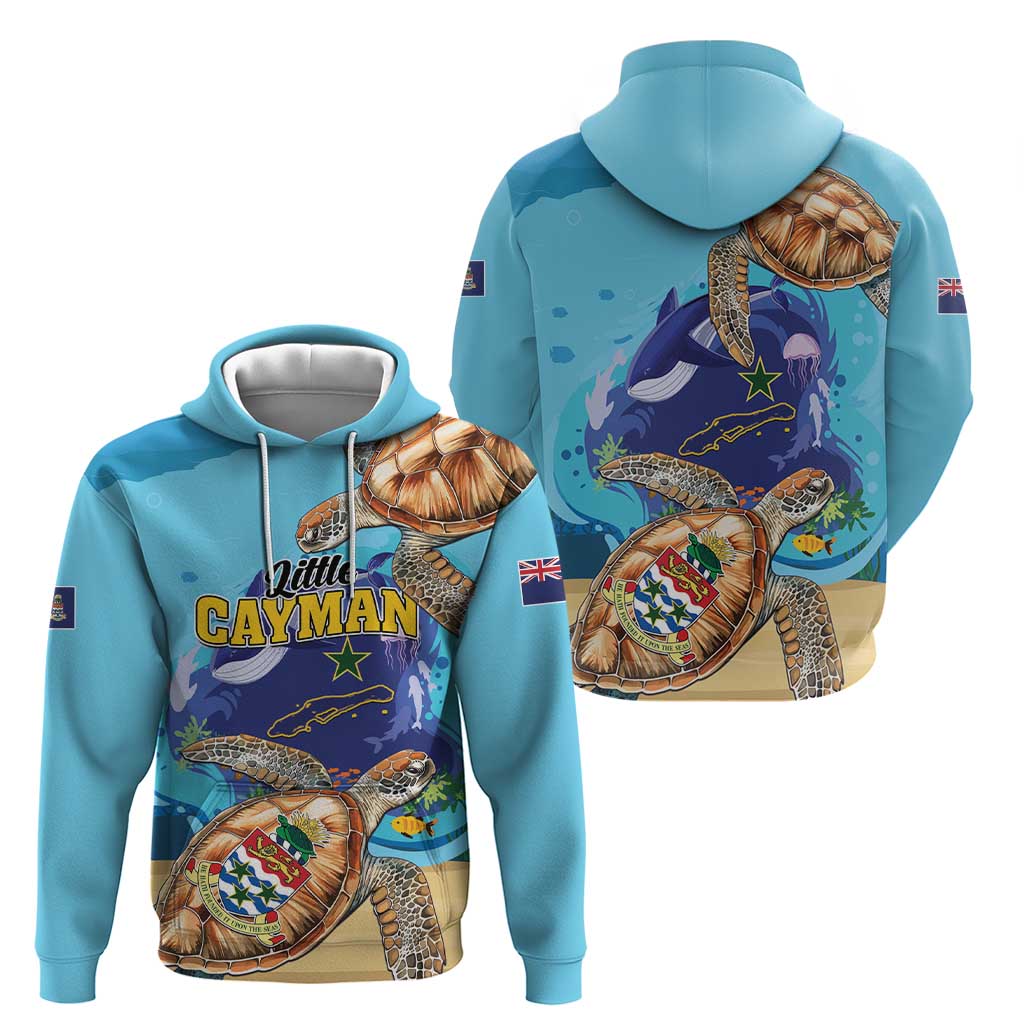 Little Cayman Map Sea Turtle Hoodie Ocean Vibes LT01