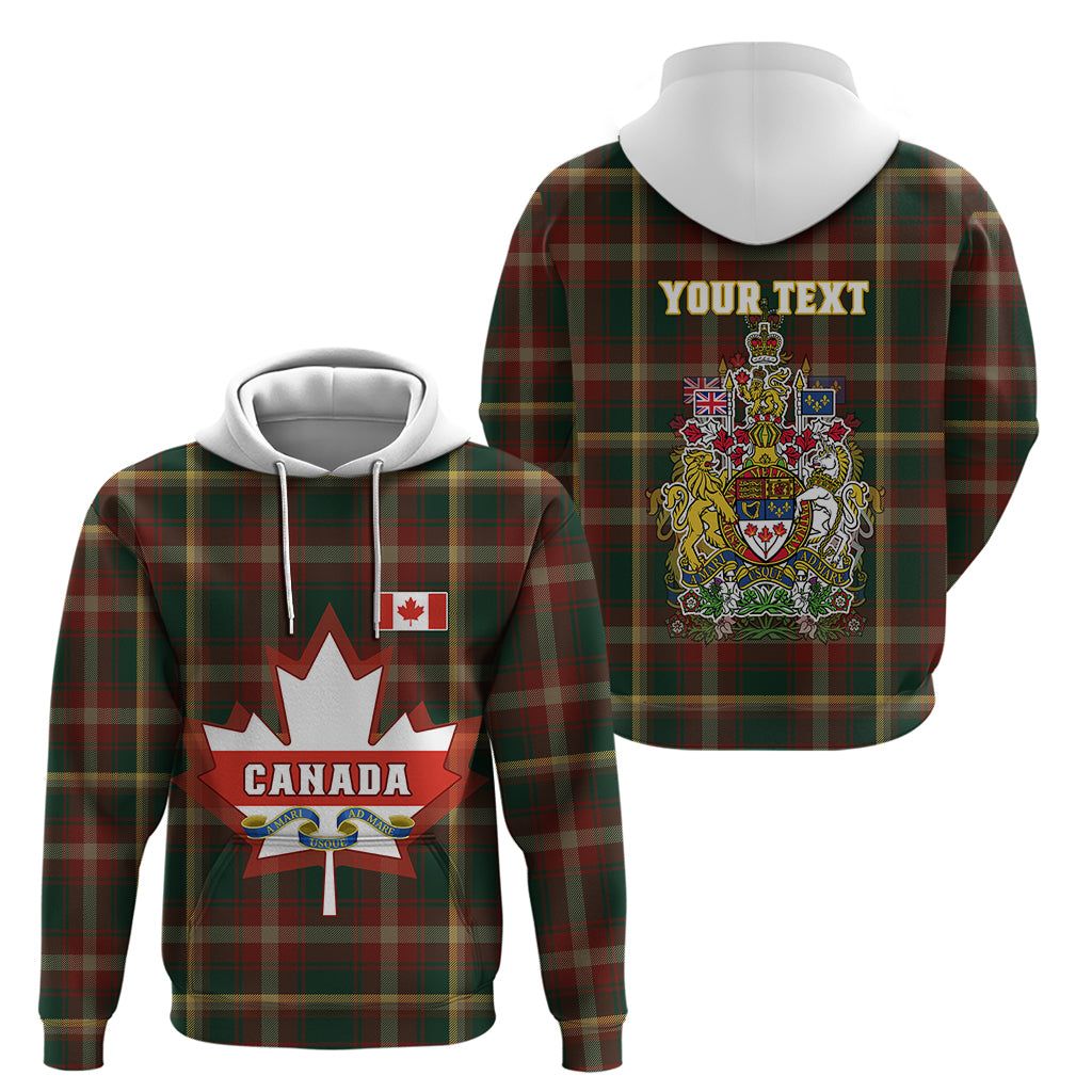 Custom Canada Hoodie Canadian Coat Of Arms Mix Maple Leaf Tartan LT01