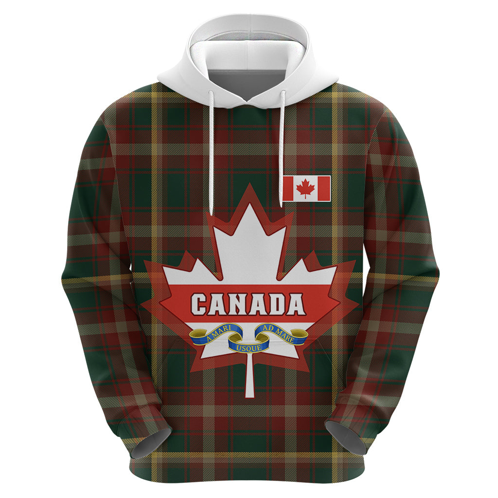 Custom Canada Hoodie Canadian Coat Of Arms Mix Maple Leaf Tartan LT01