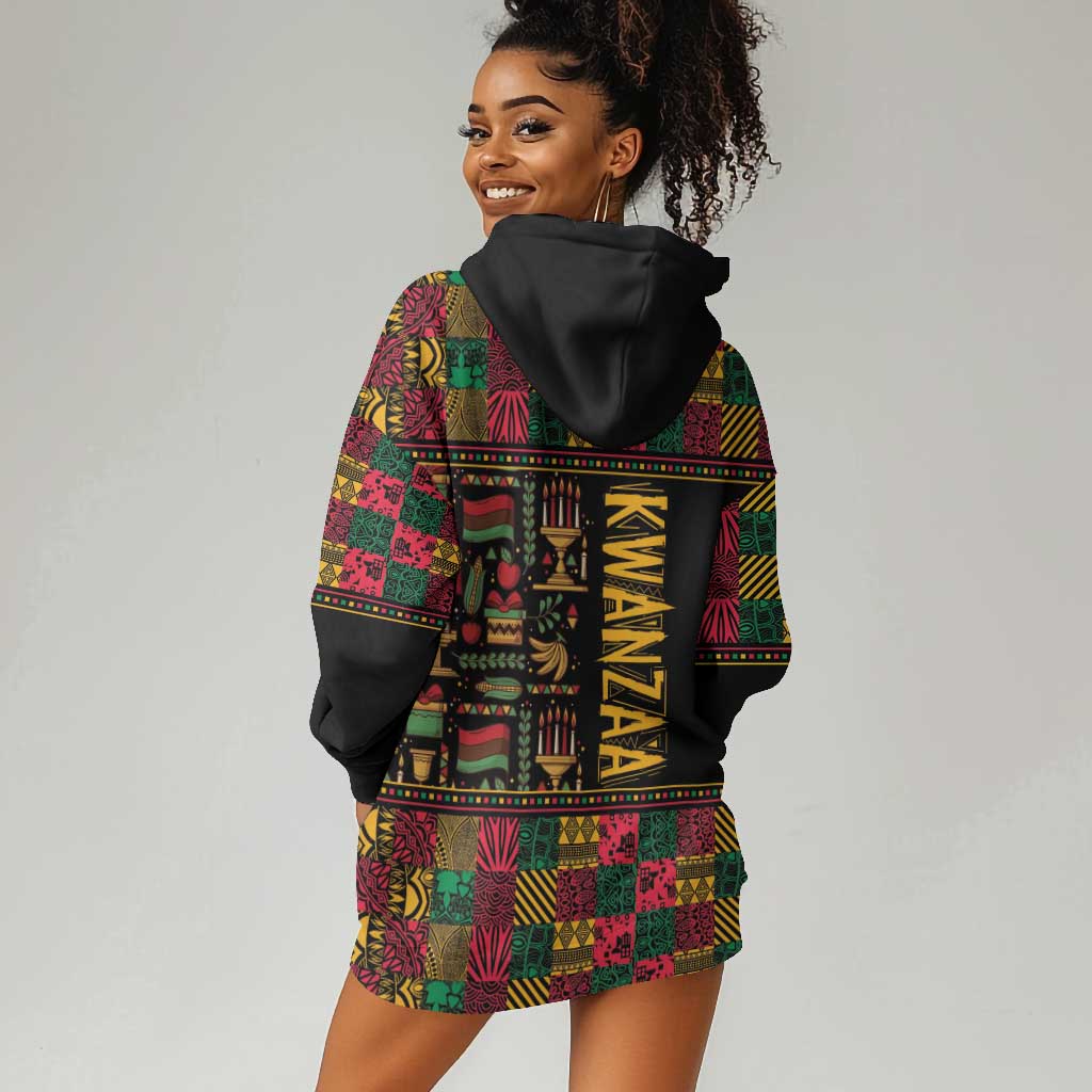Kwanzaa African Pattern Hoodie Dress LT01