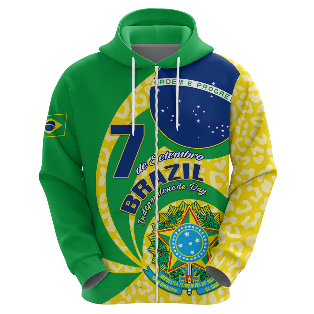 Personalised Brazil Independence Day Hoodie Sete de Setembro Flag Style LT01