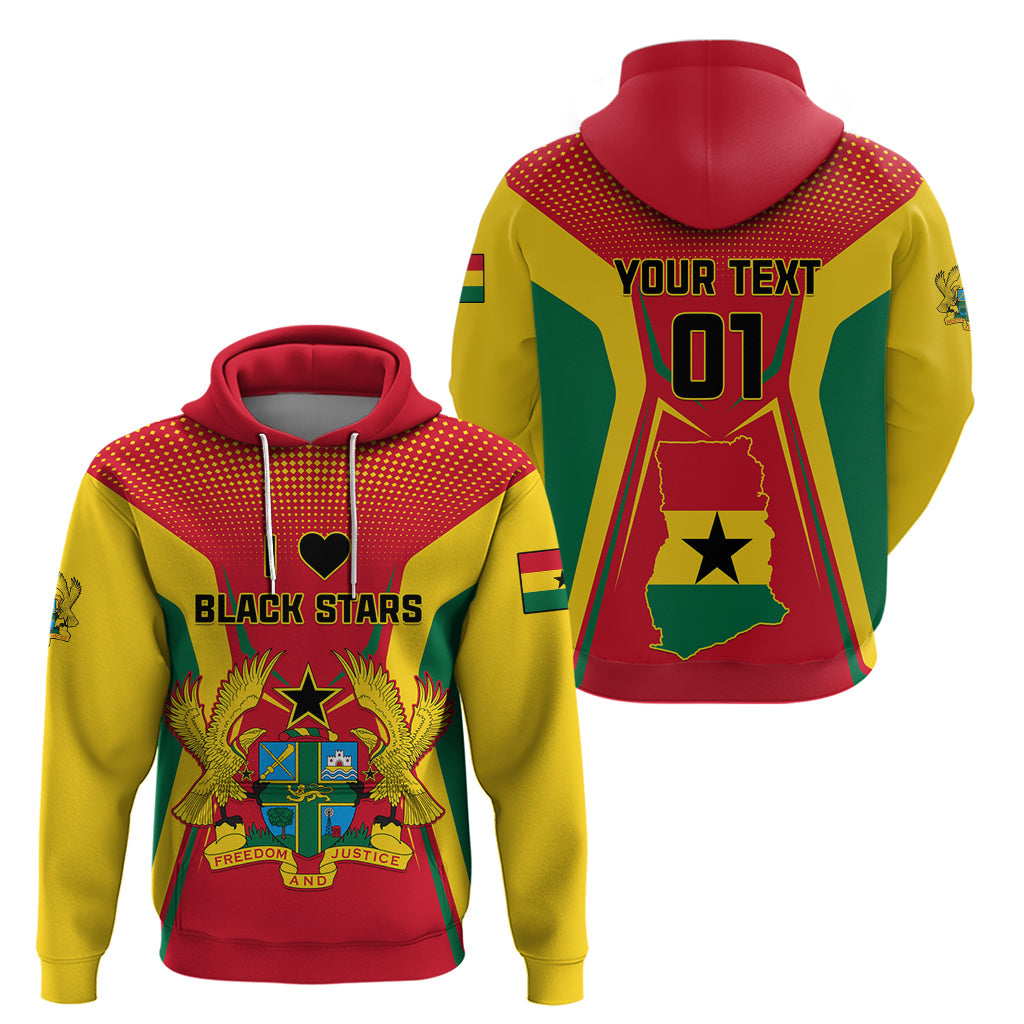 Ghana Football Hoodie I Love Black Stars LT01