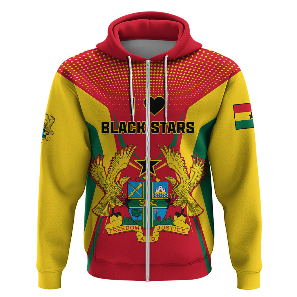 Ghana Football Hoodie I Love Black Stars LT01