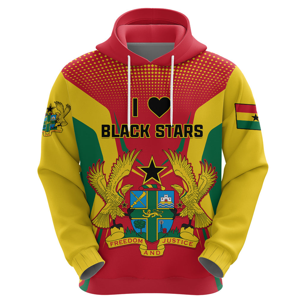Ghana Football Hoodie I Love Black Stars LT01