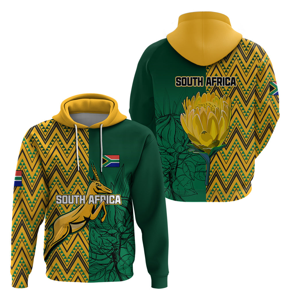 South Africa Hoodie Springbok and Proteas African Pattern LT01