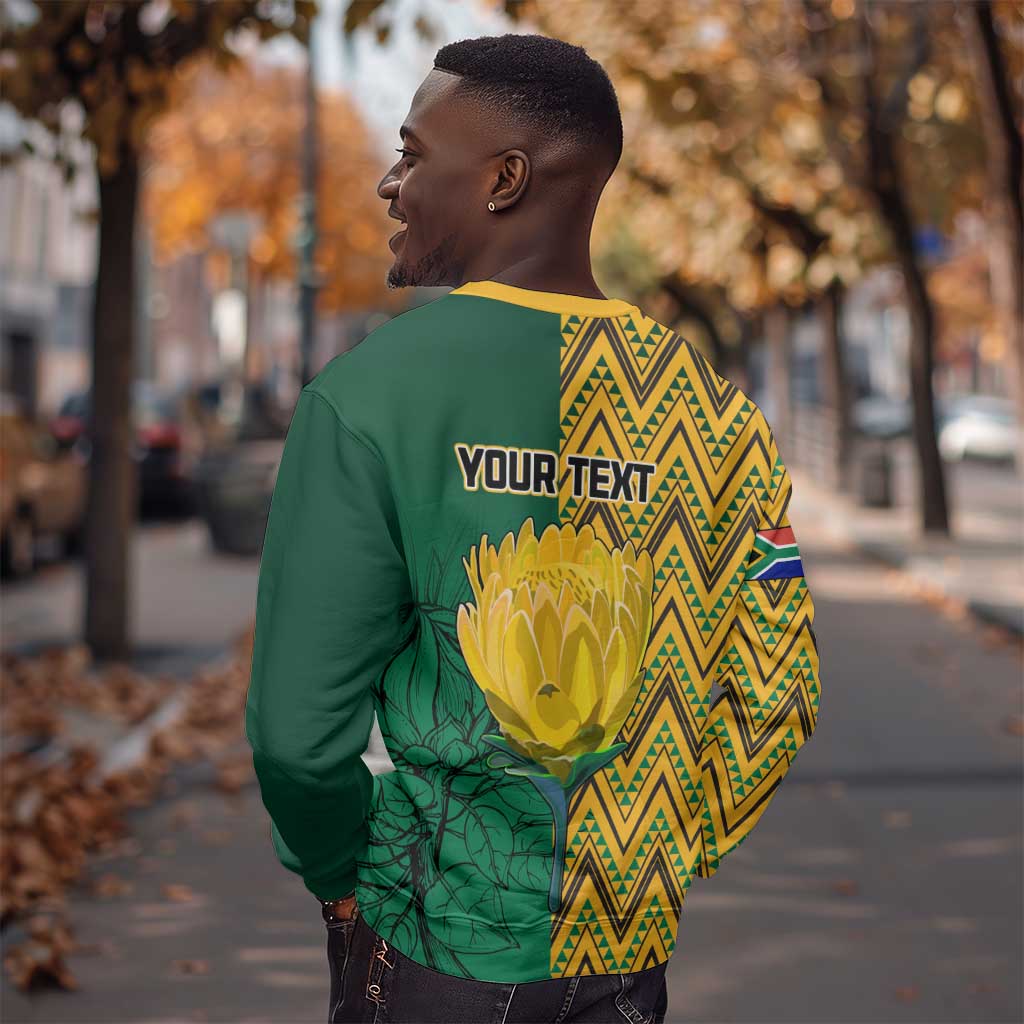 Personalized South Africa Sweatshirt with Springbok and Proteas African Pattern LT01