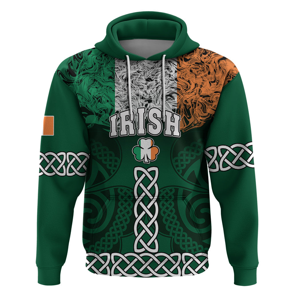 Personalised Ireland Hoodie Irish Shamrock Mix Celtic Knotwork Pattern LT01