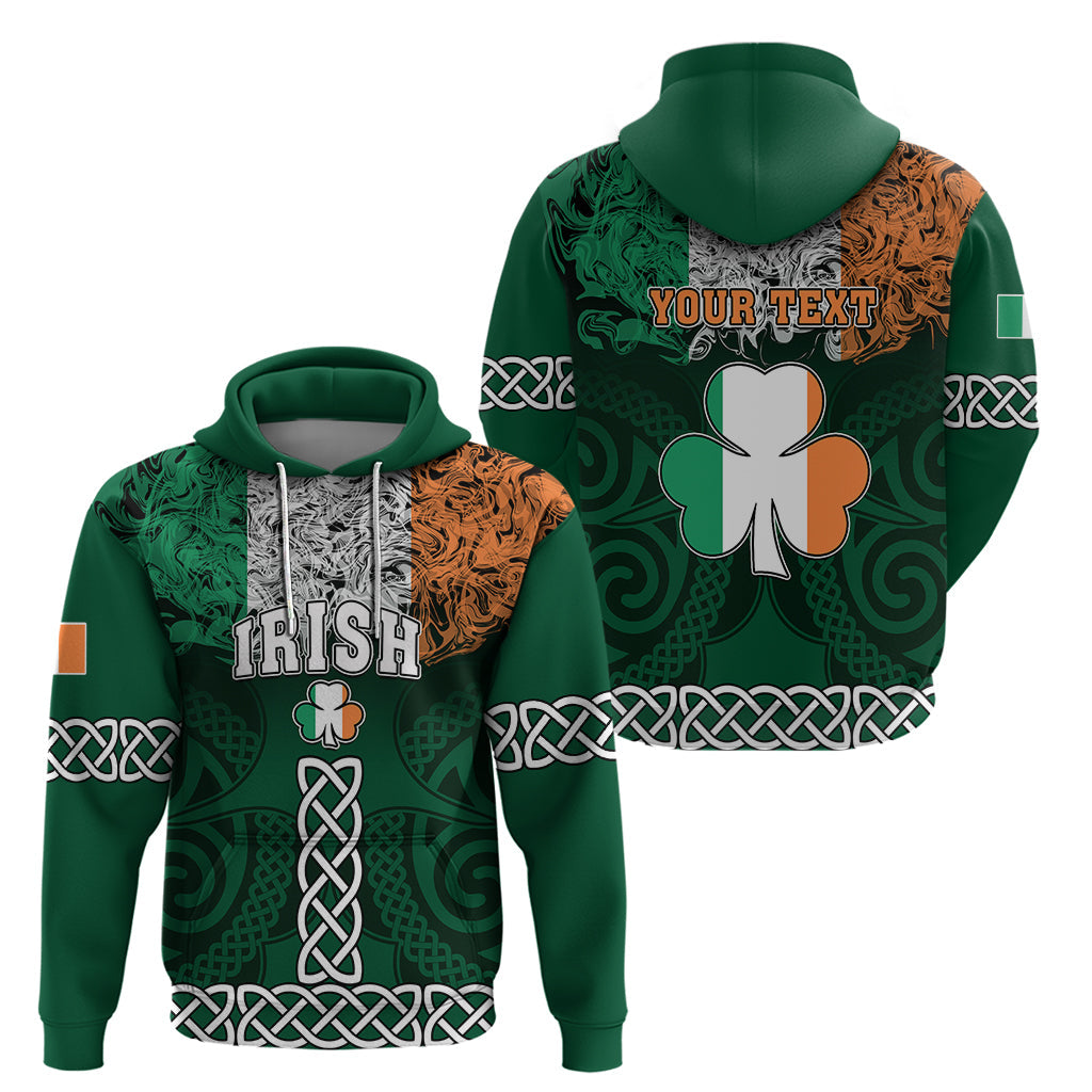 Personalised Ireland Hoodie Irish Shamrock Mix Celtic Knotwork Pattern LT01
