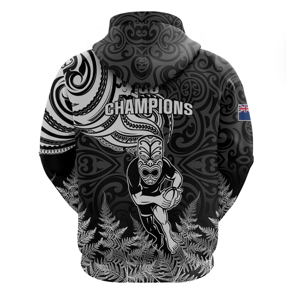 New Zealand Silver Fern Rugby Hoodie Maori Tiki Player With Ta Moko Tribal LT01