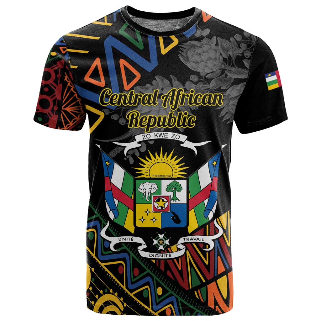 Personalized Central African Republic T shirt Protea - African Pattern LT01