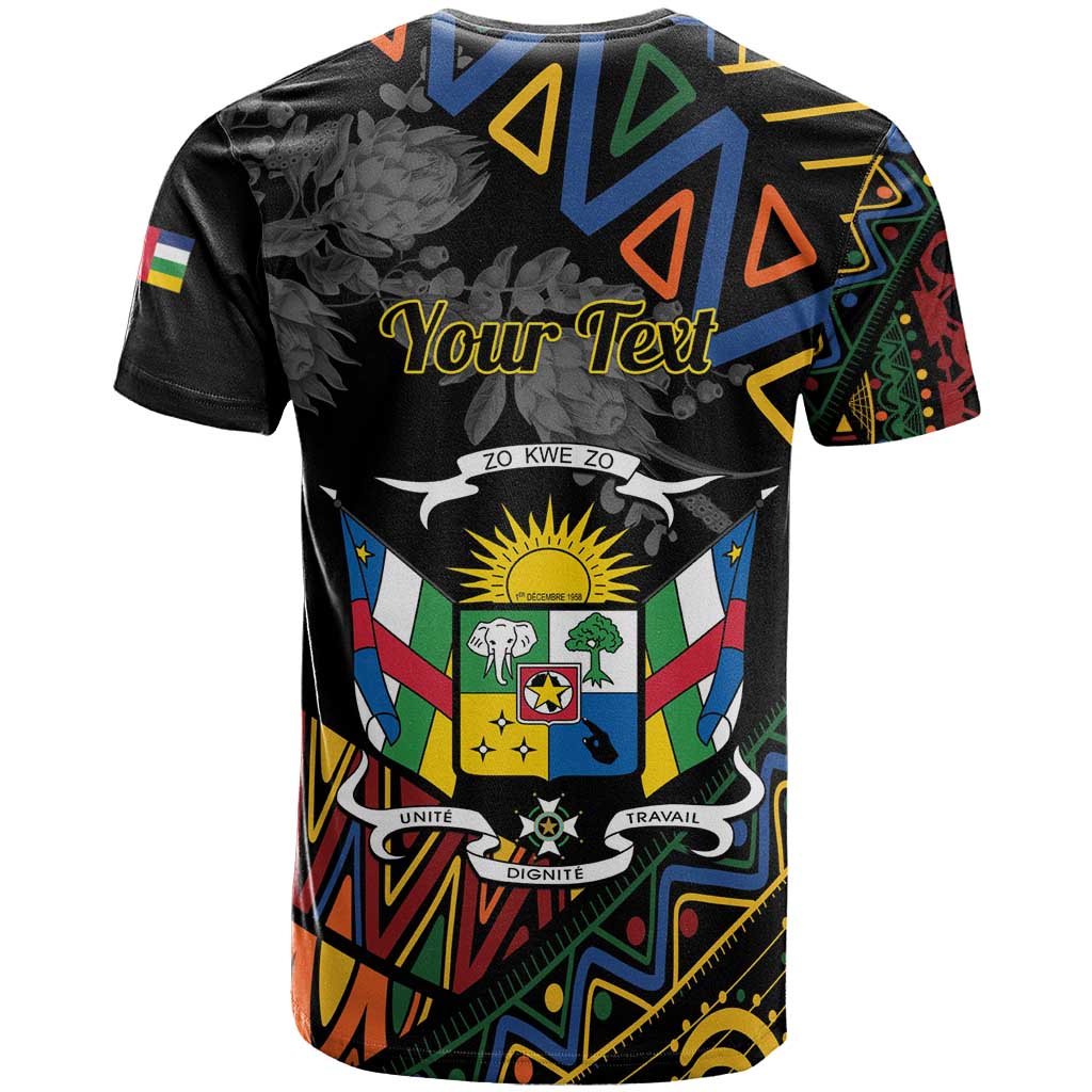 Personalized Central African Republic T shirt Protea - African Pattern LT01