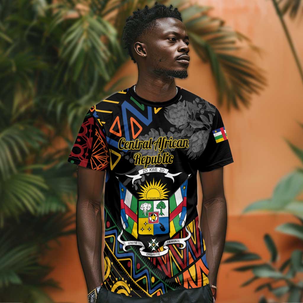 Personalized Central African Republic T shirt Protea - African Pattern LT01