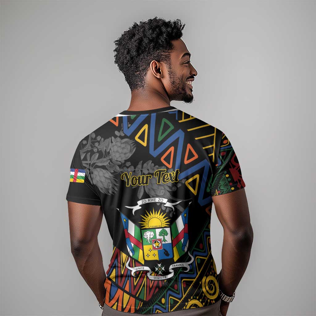 Personalized Central African Republic T shirt Protea - African Pattern LT01