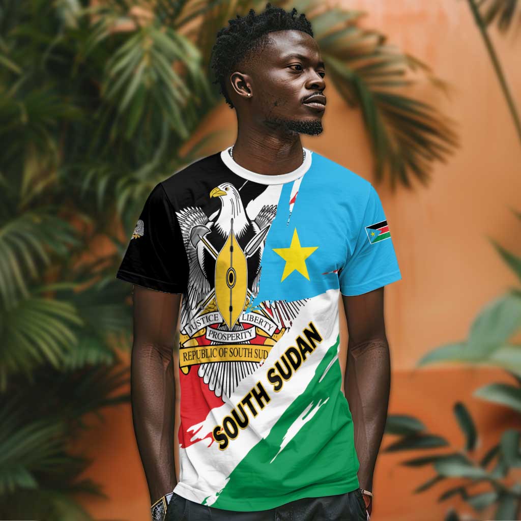 Personalized South Sudan T shirt East Africa - Grunge Flag Unique LT01