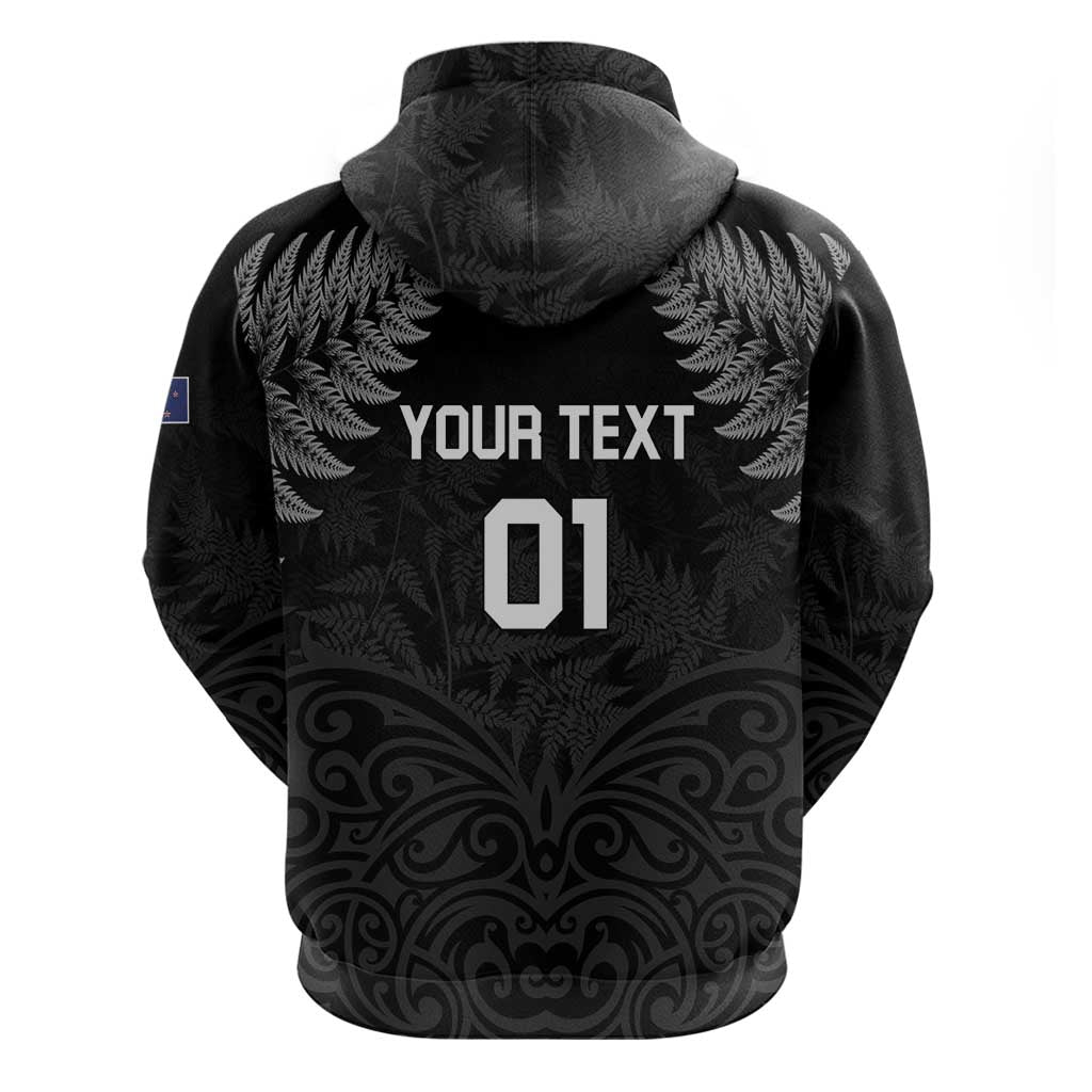 Custom New Zealand 2024 Rugby Hoodie Silver Fern Aotearoa Kiwi LT01