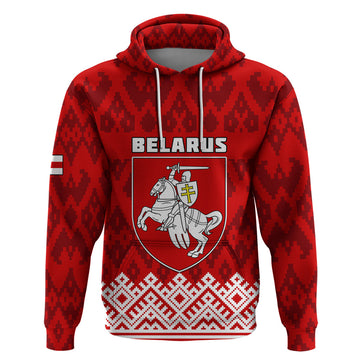 Custom Belarus 1991 Hoodie Belarusian Coat Of Arms Mix Folk Pattern LT01