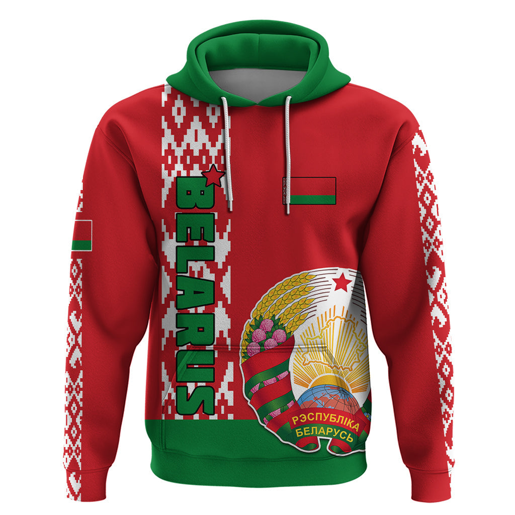 Custom Belarus Hoodie Belarusian Coat Of Arms Flag Style LT01