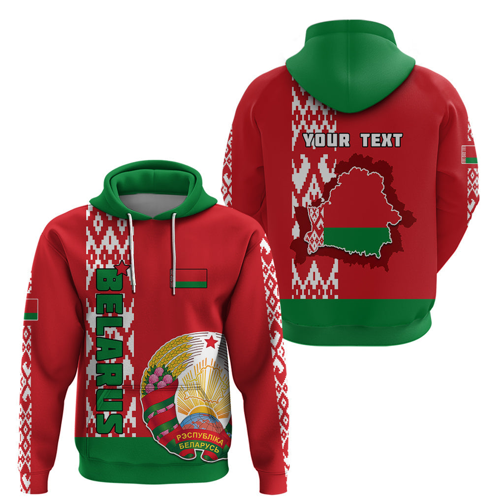 Custom Belarus Hoodie Belarusian Coat Of Arms Flag Style LT01