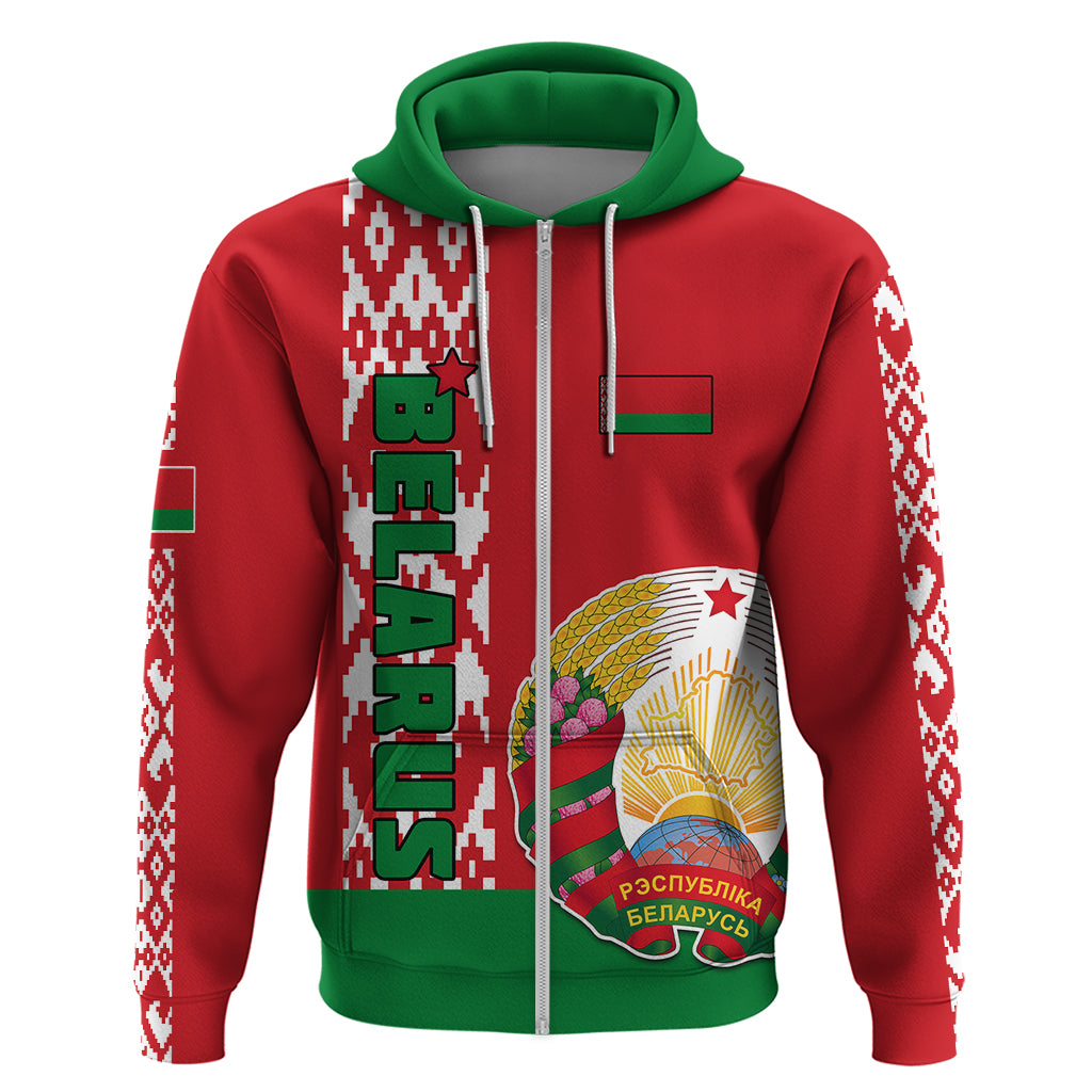 Custom Belarus Hoodie Belarusian Coat Of Arms Flag Style LT01