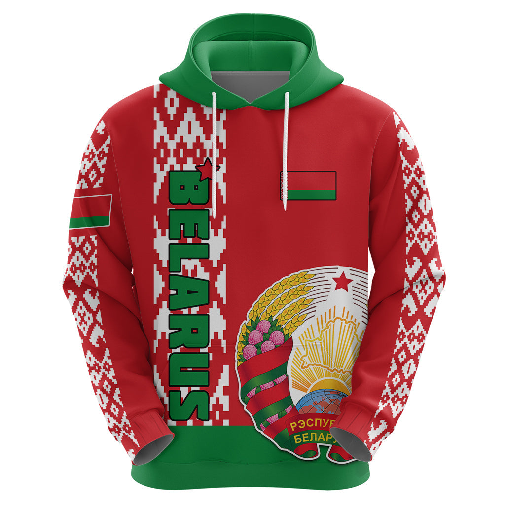 Custom Belarus Hoodie Belarusian Coat Of Arms Flag Style LT01