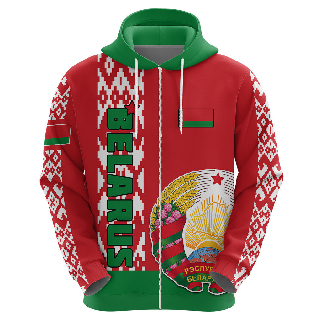 Custom Belarus Hoodie Belarusian Coat Of Arms Flag Style LT01