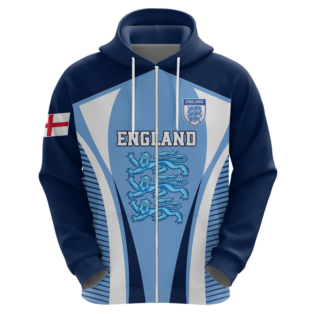 Personalised England Football Hoodie Lionesses Blue Sporty Style LT01